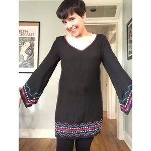 Boho black tunic